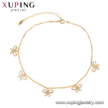 75146 Xuping cercle de mode populaire multiplier papillon bijoux réglable 18k chaînes en or bracelet